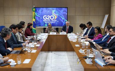 26/01/2024 - A ministra do Meio Ambiente, Marina Silva, durante reunião do grupo de trabalho do G20. Foto: Felipe Werneck/MMA
