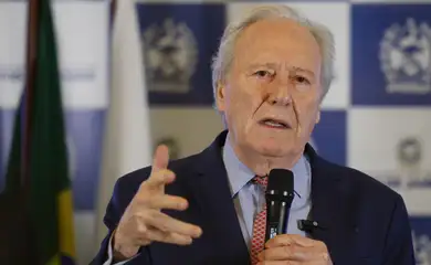 Rio de Janeiro (RJ), 29/10/2025 - Ministro da Justiça, Ricardo Lewandowski, durante entrevista coletiva para falar sobre ação policial da Operação Contenção, contra o Comando Vermelho. Foto: Fernando Frazão/Agência Brasil