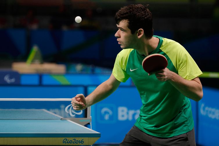 12/09/2016 - Brasil, RJ, Rio de Janeiro, Riocentro - Jogos Paralimpicos Rio 2016 - Tênis de Mesa - Classe 7 – Final – Israel Pereira Stroh – Medalha de Prata. ©Alexandre Urch/MPIX/CPB