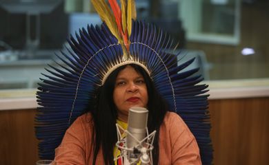 A ministra dos Povos Indígenas, Sônia Guajajara, é a entrevistada do programa A Voz do Brasil. 