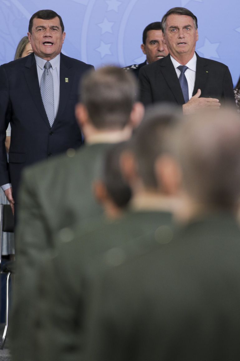 Fabio Rodrigues-Pozzebom/ Agência Brasil O ministro da Defesa, Paulo Sérgio Nogueira e o presidente da República, Jair Bolsonaro, durante solenidade de cumprimentos aos oficiais-generais promovidos, no Palácio do Planalto