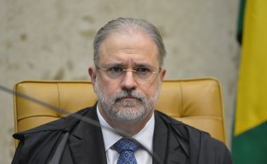 Procurador-geral da República, Augusto Aras, durante a segunda parte da sessão de hoje (23) para julgamento sobre a validade da prisão em segunda instância do Supremo Tribunal Federal (STF).
