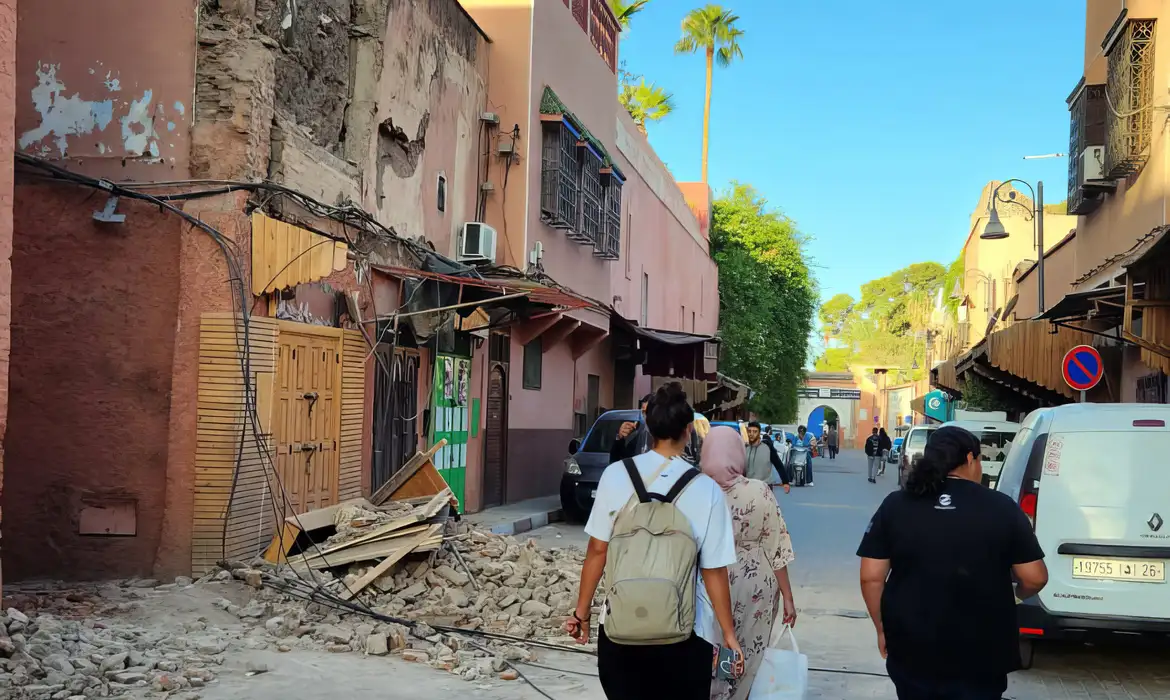 Marraquexe, Marrocos -  O terremoto aconteceu no último dia 8, na cidade de Marrakech, no Marrocos, onde a comitiva do Geoparque Seridó (RN) participada de uma conferência da Unesco. Foto: Geoparque Seridó