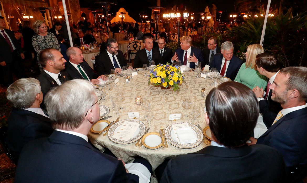  Presidente da República Jair Bolsonaro, durante Jantar oferecido pelo presidente dos Estados Unidos da América, Donald Trump.
