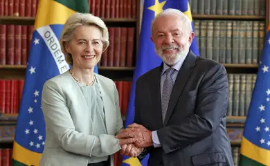 Rio de Janeiro (RJ), 16/01/2026 - O presidente da República, Luiz Inácio Lula da Silva, recebe a presidente da Comissão Europeia (CE), Ursula van der Leyen, para reunião no Palácio do Itamarati antes da assinatura do acordo Mercosul - União Européia. Foto: Tânia Rêgo/Agência Brasil