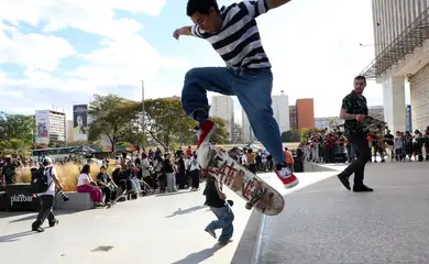 Brasília (DF), 11/07/2025 - Skatistas participam de pré-evento do Street League Skate Boarding (SLS). Foto: Antonio Cruz/Agência Brasil