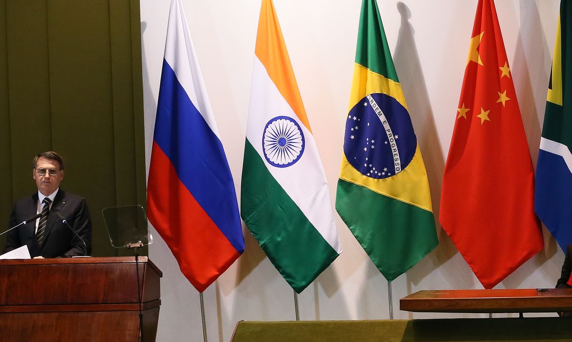 O presidente da republica, Jair Bolsonaro, Diálogo dos Líderes com o Conselho Empresarial do BRICS 