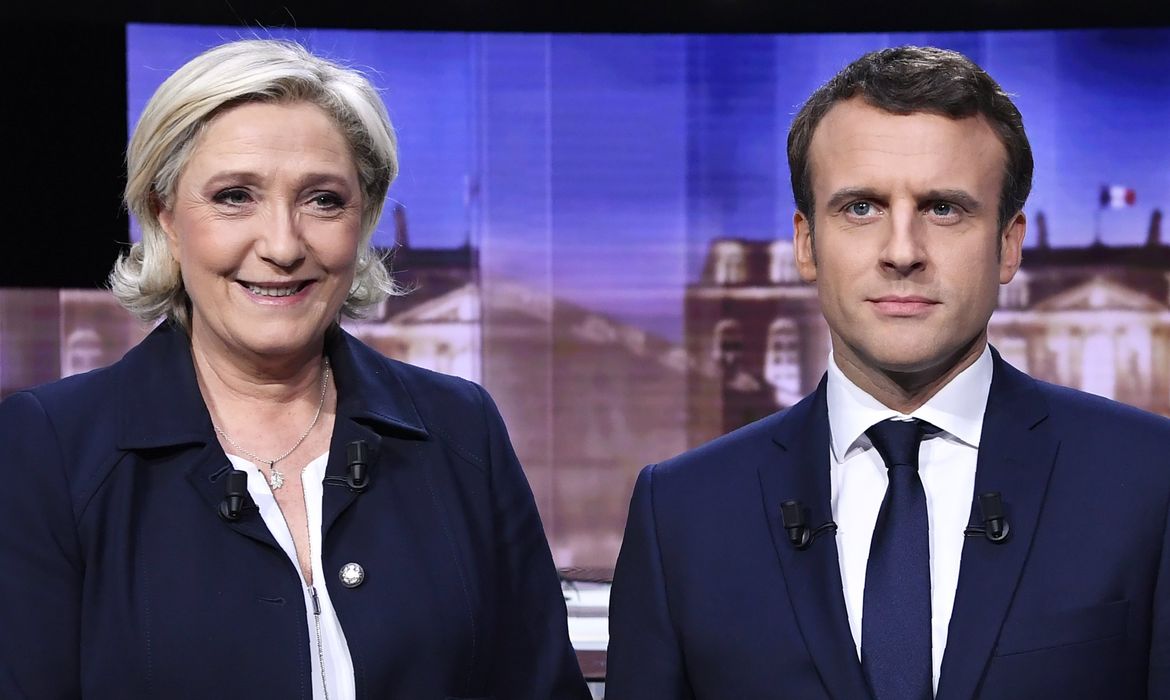  Candidatos a presidência da França, Marine Le Pen e Emmanuel Macron  (Eric Feferberg/EPA/Arquivo)