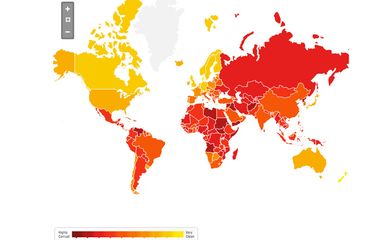 Mapa da corrupção - Transparência internacional