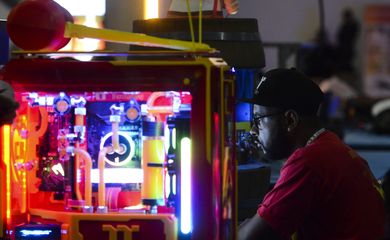 Décima segunda Campus Party, um dos maiores eventos de tecnologia do mundo, no Expo Center Norte, em São Paulo.