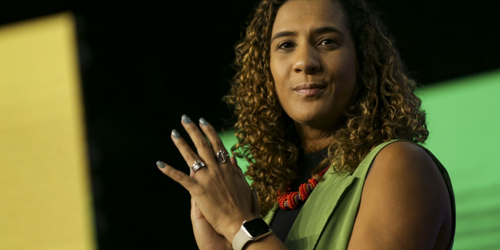 Brasília (DF), 27/07/2023 - A ministra da Igualdade Racial, Anielle Franco, durante cerimônia de assinatura de protocolo de intenções que prevê a promoção de ações de inclusão e valorização das diferenças na instituição. Foto: Marcelo Camargo/Agência Bras