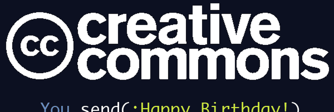 imagem comemorativa 10 anos creative commons