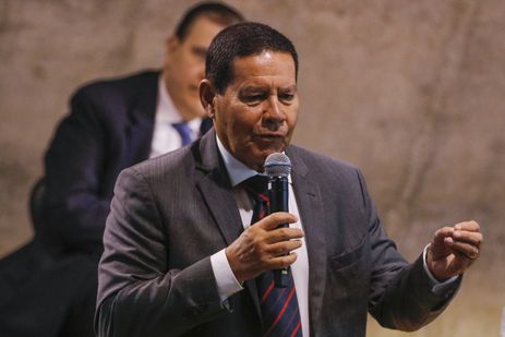 O vice-presidente da República, general Hamilton Mourão, fala durante o 2º Rio Money Forum, na Fundação Getúlio Vargas, no Rio de Janeiro.