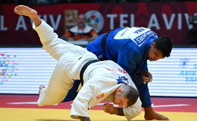 Tel Aviv (ISR) - O judoca, Leonardo Gonçalves ganhou uma da medalha de bronze no Grand Slam de Tel Aviv, a equipe brasileiro encerra Grand Slam com cinco bronzes. Foto: Divulgaçāo