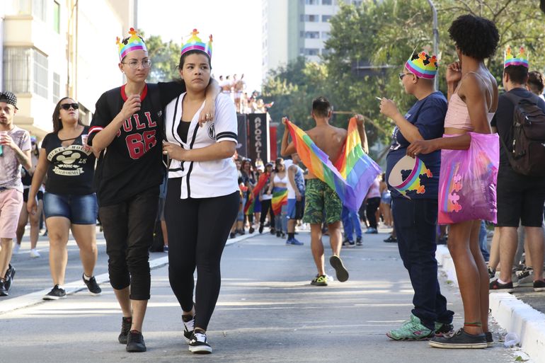  23ª Parada do Orgulho LGBT na Avenida Paulista em São Paulo.