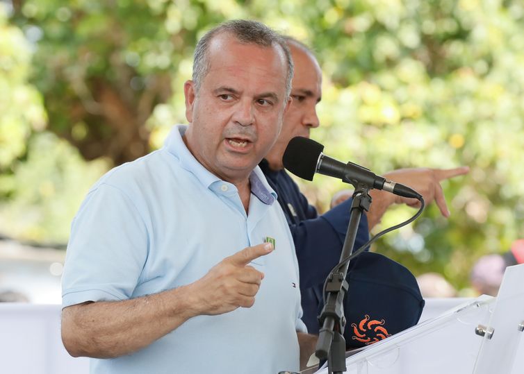 O ministro do Desenvolvimento Regional, Rogério Marinho, discursa, durante a cerimônia de Entregas do Governo Federal ao Rio Grande do Norte