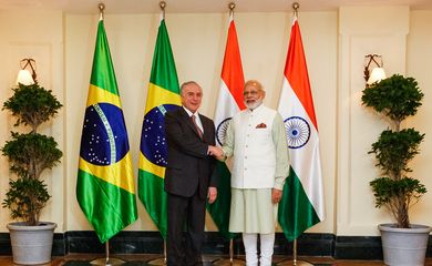 Goa(Índia) - Presidente Michel Temer se encontra com Narendra Modi, primeiro-ministro da República da Índia, durante a 8ª edição da Cúpula do Brics, bloco formado por Brasil, Rússia, Índia, China e África do Sul, no Hotel Taj Exótica( Beto