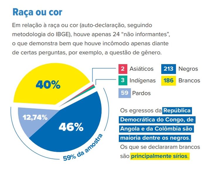 Raça ou cor. Perfil de refugiados no Brasil