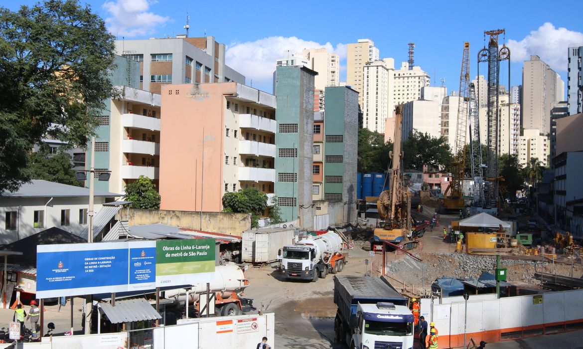 São Paulo (SP), 25/05/2023 - Obras da estação 14 Bis, da linha 6 laranja do metrô, no sítio arqueológico do Quilombo Saracura, no Bixiga.  Foto: Rovena Rosa/Agência Brasil