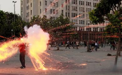 Começa júri dos acusados de matarem o cinegrafista Santiago Andrade, atingido por um rojão durante protesto no centro do Rio de Janeiro, em fevereiro de 2014. Foto: Associação Brasileira de Imprensa/Reprodução