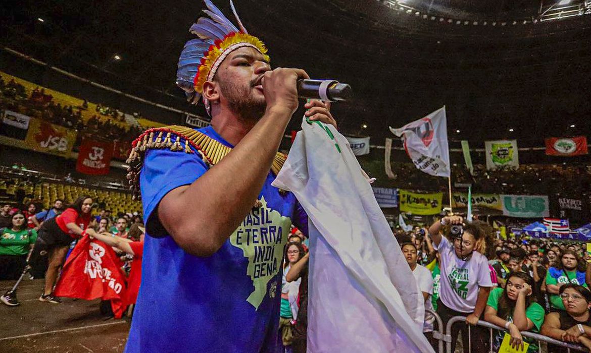 Rio de Janeiro (RJ) - Tel Guajajara, primeiro dirigente indígena da UNE. 
Foto: Tel Guajajara/Instagram
