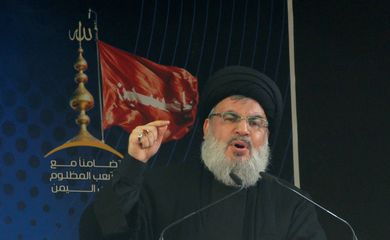 O líder do Hezbollah no Líbano, Sayyed Hassan Nasrallah, durante uma aparição pública nos subúrbios ao sul de Beirute, Líbano
12/10/2016
REUTERS/Aziz Taher