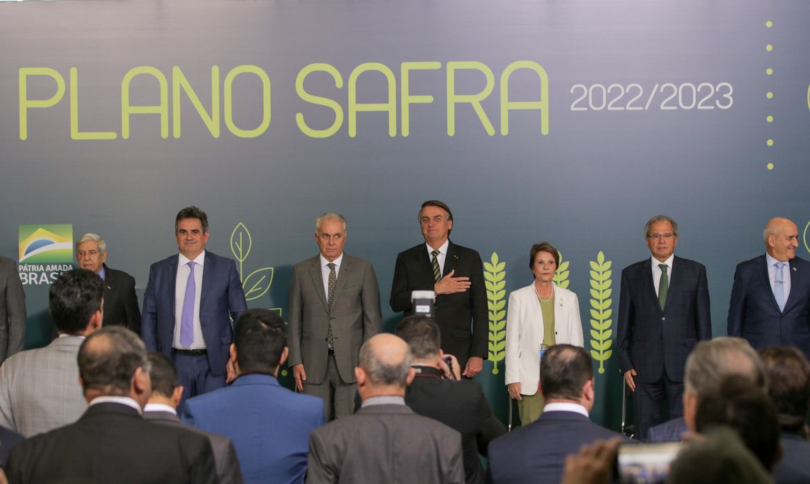 O presidente Jair Bolsonaro participa do lançamento do Plano Safra 2022/23.