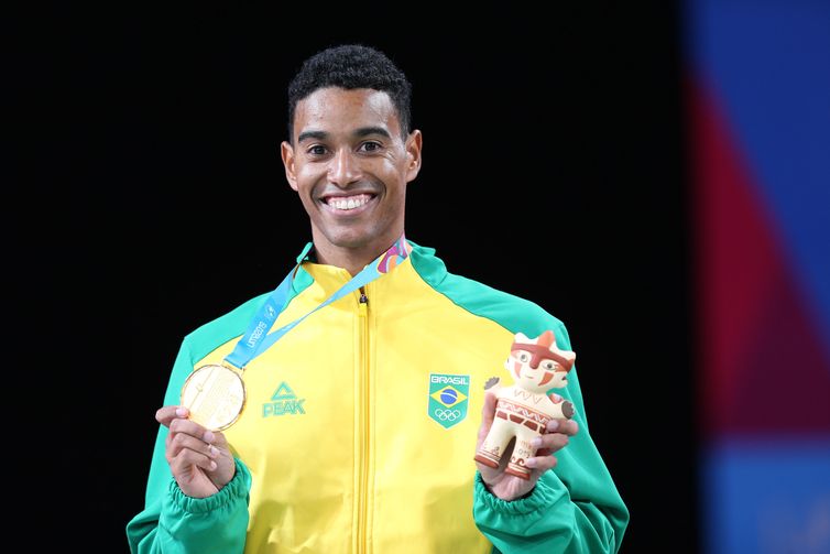 Ygor Coelho (Brasil), medalha de ouro no individual masculino do badminton nos Jogos Pan-Americanos Lima 2019. 