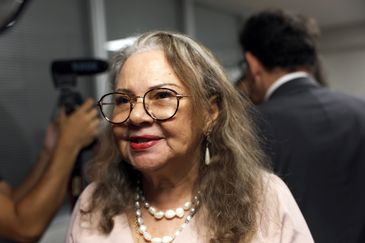Brasília (DF), 26/03/2025 - Ana Maria Lima de Oliveira Presidente da Comissão de Anistia, durante evento que o coletivo Filhos e Netos por Memória, Verdade e Justiça protocolam pedido de Anistia Coletiva em Brasília. Foto: José Cruz/Agência Brasil