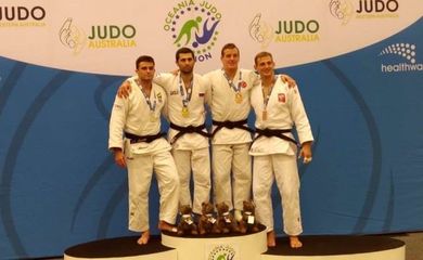  judocas que subiram ao pódio neste fim de semana, no Aberto de Perth, na Austrália.