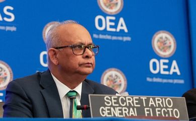 Nominee for Organization of American States' (OAS) secretary general Albert Ramdin looks on as OAS elects their new secretary general in Washington, D.C., U.S., March 10, 2025. REUTERS/Julio-Cesar Chavez