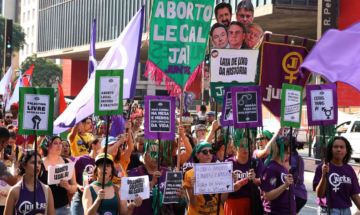 São Paulo (SP), 08/03/2025 - Ato unificado pelo dia internacional de luta da mulher, com o tema 
