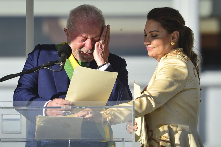 President Luiz Inácio Lula da Silva during the inauguration ceremony at the Planalto Palace.