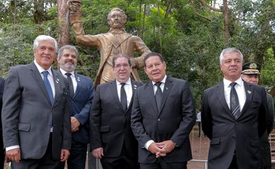 O presidente da República em Exercício, Hamilton Mourão, durante Inauguração da estátua de D.Pedro I no Parque da Independência em comemoração dos 466 anos da cidade de São Paulo.
