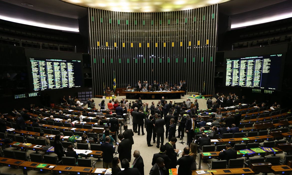 Brasília - Sessão plenária  para os deputados falarem individualmente sobre processo de impeachment da presidenta Dilma  (Valter Campanato/Agência Brasil)