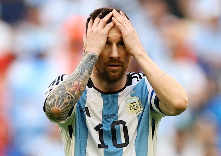 Tropeço da Argentina diante da Arábia Saudita na estreia da Copa deixa Messi transtornado, pois o Mundial do Catar pode ser o último da carreira do atacante - REUTERS/Hannah Mckay/Direitos Reservados