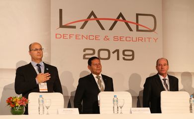 Presidente da República em Exercício, Hamiltom Mourão, durante Cerimônia de Abertura da 12º Edição da LAAD , Feira de segurança e defesa
