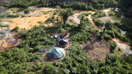 Flagrante de garimpo ilegal da Terra indígena Yanomami
