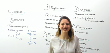 A professora Camila Cavalieri explica a função dos lipídeos 