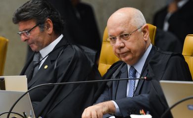 Brasília - Os ministros Luiz Fux e Teori Zavascki participam de sessão plenária do Supremo Tribunal Federal para julgar vários processos (Antonio Cruz/Agência Brasil)