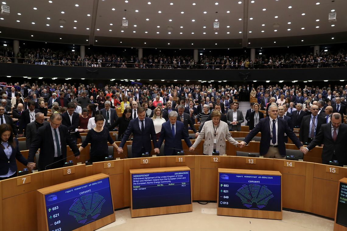 Membros do parlamento europeu na sessão plenária que aprovou a saída do Reino Unido da União Europeia, Bélgica