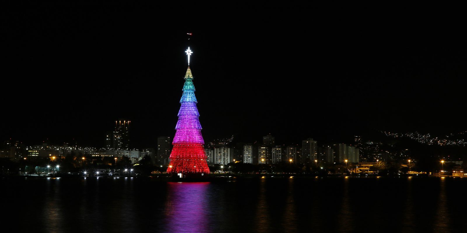 Carioca pode ver até janeiro maior árvore de Natal flutuante do mundo |  Agência Brasil