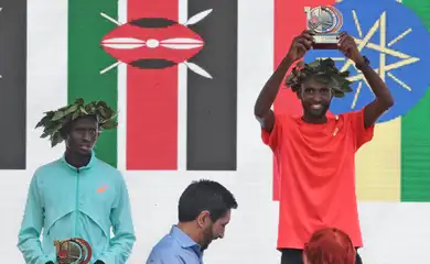 São Paulo (SP), 31/12/2025 - Atleta Muse Gizachew, vencedor da categoria masculina da 100ª Corrida Internacional de São Silvestre. Foto: Paulo Pinto/Agencia Brasil