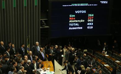 Brasília - Plenário da Câmara rejeita autorização para STF investigar denúncia contra o presidente Michel Temer (Wilson Dias/Agência Brasil)