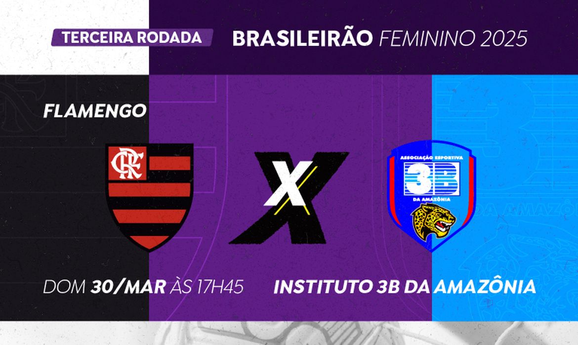 Brasília (DF) 30/03/2025 - Brasileirão Feminino: TV Brasil transmite Flamengo X Instituto 3B no domingo.
Arte EBC