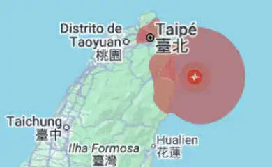 Taiwan, 27/12/2025 - Abalo sísmico em Taiwan. Foto: Google/reprodução
