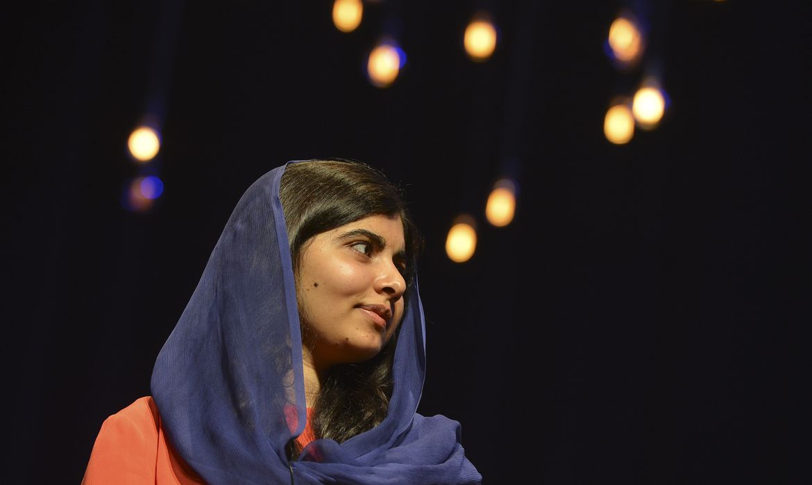 A ativista paquistanesa Malala Yousafzai, em visita à capital paulista, participou de evento promovido pelo Itaú Unibanco, no Auditório Ibirapuera.