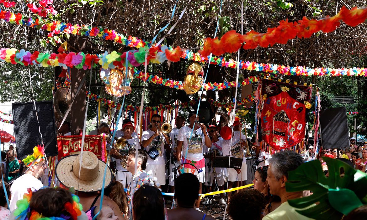 Rio de Janeiro (RJ), 04/03/2025 - Bloco Bagunça Meu Coreto, na Praça São Salvador, em Laranjeiras, zona sul da cidade.  Foto: Tânia Rêgo/Agência Brasil