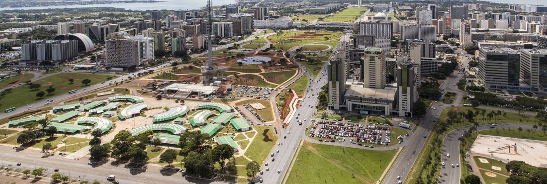 Vista aérea de Brasília - Eixo Monumental