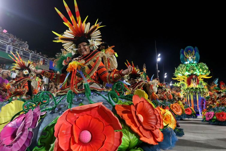 Rio de Janeiro (RJ), 11/02/2024 - Desfile da escola de samba Salgueiro, do Grupo Especial do carnaval carioca, no Sambódromo da Marquês de Sapucaí. Foto: Tânia Rêgo/Agência Brasil